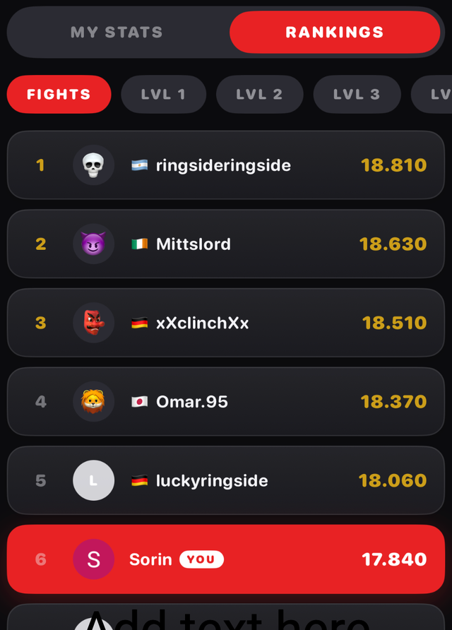 StrikeLab global rankings leaderboard